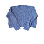 Pull tricot bleu taille unique