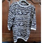 Pull vintage alain manioukian motif marine blanc manche ¿ col rond coton acrylique 42 Pull vintage alain manioukian motif marine blanc manche ¿ col rond coton acrylique 42