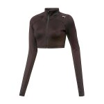 Puma  blouson sweat - shirt noir ultra court cropped zipp ml  taille l