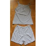Pyjacourt fille petit bateau t. 12 ans haut  bretelles et shorty ray ciel et blanc
