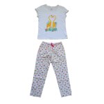 Pyjama blanc imprime multicolore. girafe. papillon. feuillage. tigre. oiseau. etam. taille m