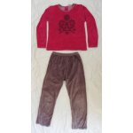 Pyjama velours rose et gris taupe. imprim fleurs. du pareil au mme. taille 12 ans