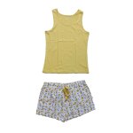 Pyjashort debardeur jaune et blanc motifs bananes. tex. coton. taille l