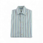 Reconditionn� - chemise classiques homme � rayures - taille s - homme - bleu clair