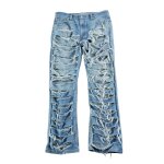 Reconditionn� - jean homme upcycling levis 507 - taille w34 / l32 - homme - bleu clair