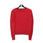 Reconditionn� - pull femme cable knit torsad�e rouge - taille l - femme - rouge