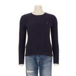 Reconditionn� - pull femme cable knit torsad�e - taille s - femme - marine