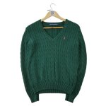 Reconditionn� - pull femme cable knit torsad�e vert - taille l - femme - vert
