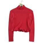 Reconditionn - pull femme col roul rouge - taille m - femme - rouge