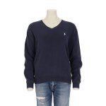 Reconditionn� - pull femme col v marine - taille m - femme - marine