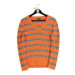 Reconditionn - pull femme en maille torsade orange - taille xl - femme - orange