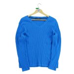 Reconditionn - pull femme en maille torsade - taille l - femme - bleu
