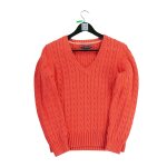 Reconditionn - pull femme en maille torsade - taille l - femme - corail