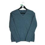 Reconditionn - pull femme en maille torsade - taille m - femme - bleu