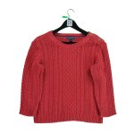 Reconditionn - pull femme en maille torsade - taille m - femme - rouge