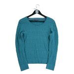 Reconditionn - pull femme en maille torsade - taille m - femme - turquoise