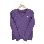 Reconditionn� - pull femme manches longues violet polo ralph lauren - col v - taille m - femme - violet ...