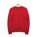 Reconditionn� - pull homme cable knit torsad� rouge - taille s - homme - rouge