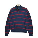 Reconditionn - pull homme demi - zipp marine - taille l - homme - marine