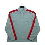 Reconditionn - pull polaire tommy hilfiger vintage - taille 2xl - homme - gris