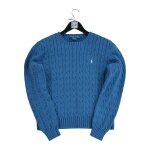 Reconditionné - pull ralph lauren torsadé - taille s - femme - bleu Reconditionné - pull ralph lauren torsadé - taille s - femme - bleu