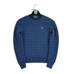Reconditionné - pull ralph lauren torsadé - taille m - femme - marine Reconditionné - pull ralph lauren torsadé - taille m - femme - marine