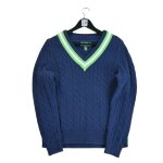 Reconditionné - pull ralph lauren torsadé - taille xl - femme - marine Reconditionné - pull ralph lauren torsadé - taille xl - femme - marine