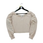Reconditionn - sweat  capuche femme crop top rose - taille s - femme - rose