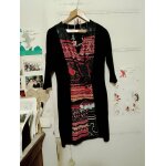 Robe 3 / 4 noire motifs multicolores 38 m desigual.