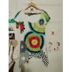 Robe asym�trique multicolore 40 l desigual.