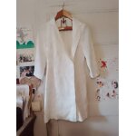 Robe blanche boutonn�e 34 xs etam.