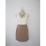 Robe blanche et marron t 36