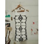 Robe blanche motifs noirs 34 xs h&m.