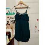 Robe bleue col perles colores 40 l cache cache.