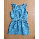 Robe bleue a fleurs et coeurs blancs. in extenso. coton. taille 92 cm