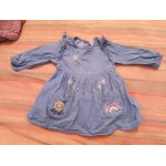 Robe bleue motifs cousus colors 0 / 3 mois primark.