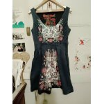Robe bleue motifs multicolores 38 m desigual.