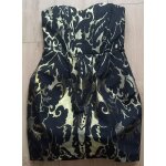 Robe bustier noire et or