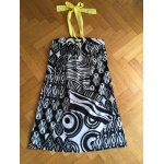 Robe bustier promod taille 34, imprimée noir et blanc, lacet jaune Robe bustier promod taille 34, imprimée noir et blanc, lacet jaune