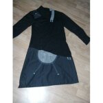 Robe cache cache noire et empi�cements marrons taille 38 tbe