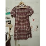 Robe a carreaux bordeaux / blancs 36 s cache cache.