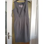 Robe chasuble longue grise raye double t40