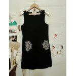 Robe chaude noire motifs blancs 36 s desigual