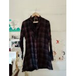 Robe chemise � carreaux bordeaux / gris 40 l replay brand.