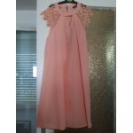 Robe corail sans manches txs neuve, broderie paules