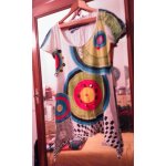 Robe courte asymtrique blanche motifs colors 40 l desigual.