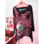 Robe courte asymtrique noir motifs colors 40 l desigual.