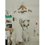 Robe courte blanche motif gris 38 m le comptoir des cotonniers.