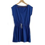Robe courte bleue. robe de plage. tex. coton. taille m / 38 - 40