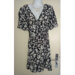 Robe courte droite  ; cache - cache  ; 38 noir blanc. neuve